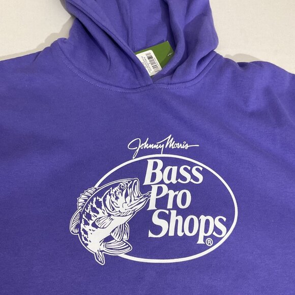Bass Pro Shops Purple Hoodie Sweatshirt With Iconic Logo S/P Size 60% Cotton & 4 - Picture 5 of 9